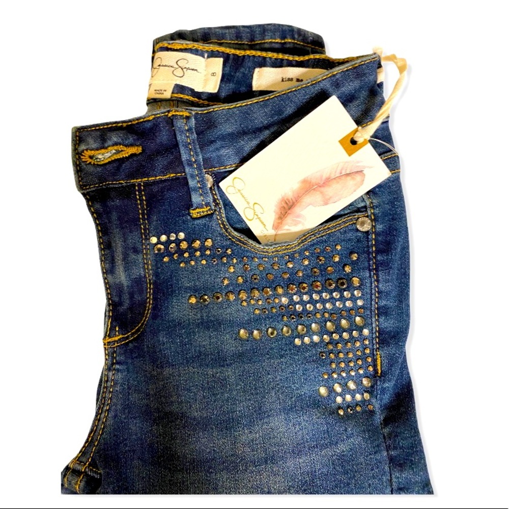 NWT Jessica Simpson rhinestone skinny jeans size 8